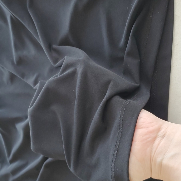 Lori M Black Cold Shoulder Cutout Drape Neckline Wide Sleeve Dress Large - Picture 11 of 12